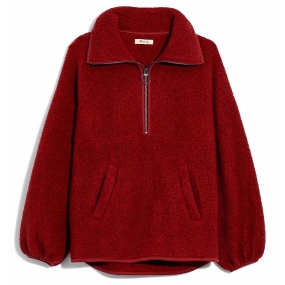 NEW MADEWELL POLARTEC Heather Red Fleece Jacket